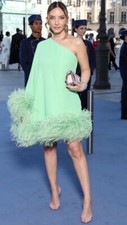 Valentino Green Feather Trim One Shoulder DRESS- With Tags- 13,900$ AUD