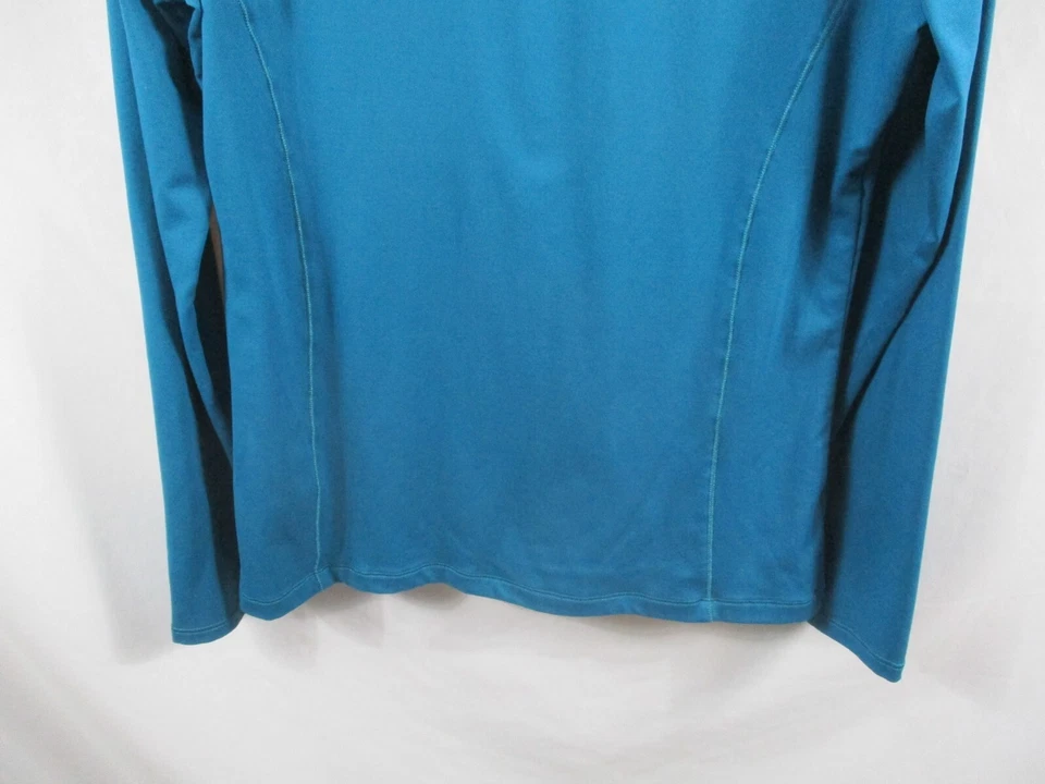 BCG Mujer Camisa Grande Azul Manga Larga Cuello en V Pullover Atlético Poliéster Foto 3 de 4