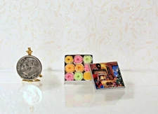 Dollhouse Miniature Christmas Theme Tin of Cookies