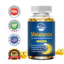 Melatonin Capsules - Sleep Aid Supplements To Improve Sleep Quality 120 Caps NEW