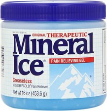 MINERAL ICE Menthol Pain Gel 1 Pound Tub / 16oz BIG TUB  