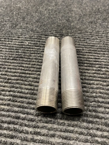 Lot of 2 Pipe Nipple Thread End 304 Stainless Steel 3/4" x 5" Long