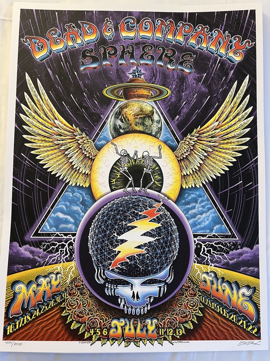 DEAD AND COMPANY POSTER SPHERE LAS VEGAS 2024 EMEK #404/2035