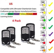 2X 4X Keychain For Liftmaster Chamberlain Garage Door Opener Remote 891LM 893LM/