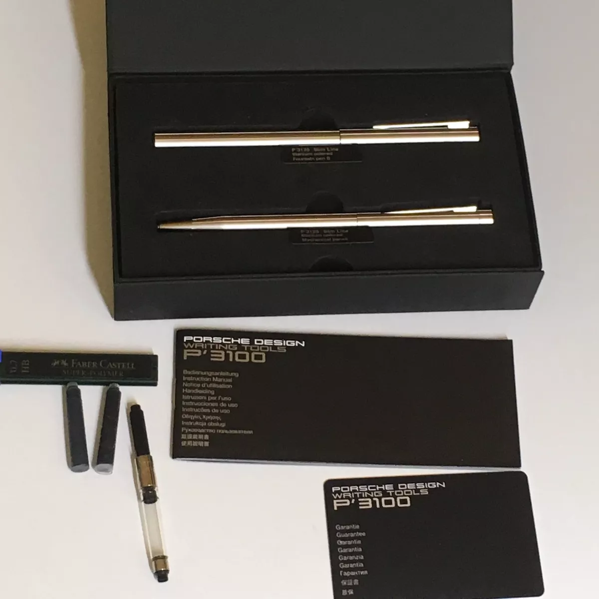 PORSCHE DESIGN P'3125 SLIM LINE PEN & PENCIL SET W/