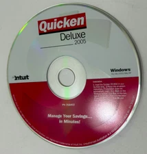 Intuit Quicken Deluxe 2005 For Windows 95/98/2000/Me/XP (CD) Disc Only (no key)