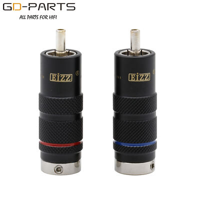 EIZZ Male RCA Connector Plug Adapter Rhodium Plated Bronze+Tellurium Copper 2PCS