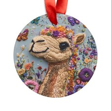 Colorful Camel Acrylic Ornament, Floral Animal Decor, Holiday Gift, Unique