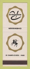 Matchbook Cover - Rodrigue Chemisier Clothes Paris France SAMPLE