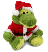 PLUSH SANTA - SUPER-SOFT PLUSH - SITTING GREEN ALLIGATOR
