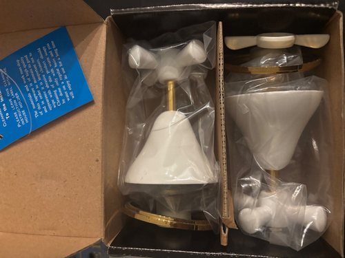 Novelli Dove Wall Shower Stop Taps (pair) WHITE + IVORY + CHROME - Picture 3 of 5