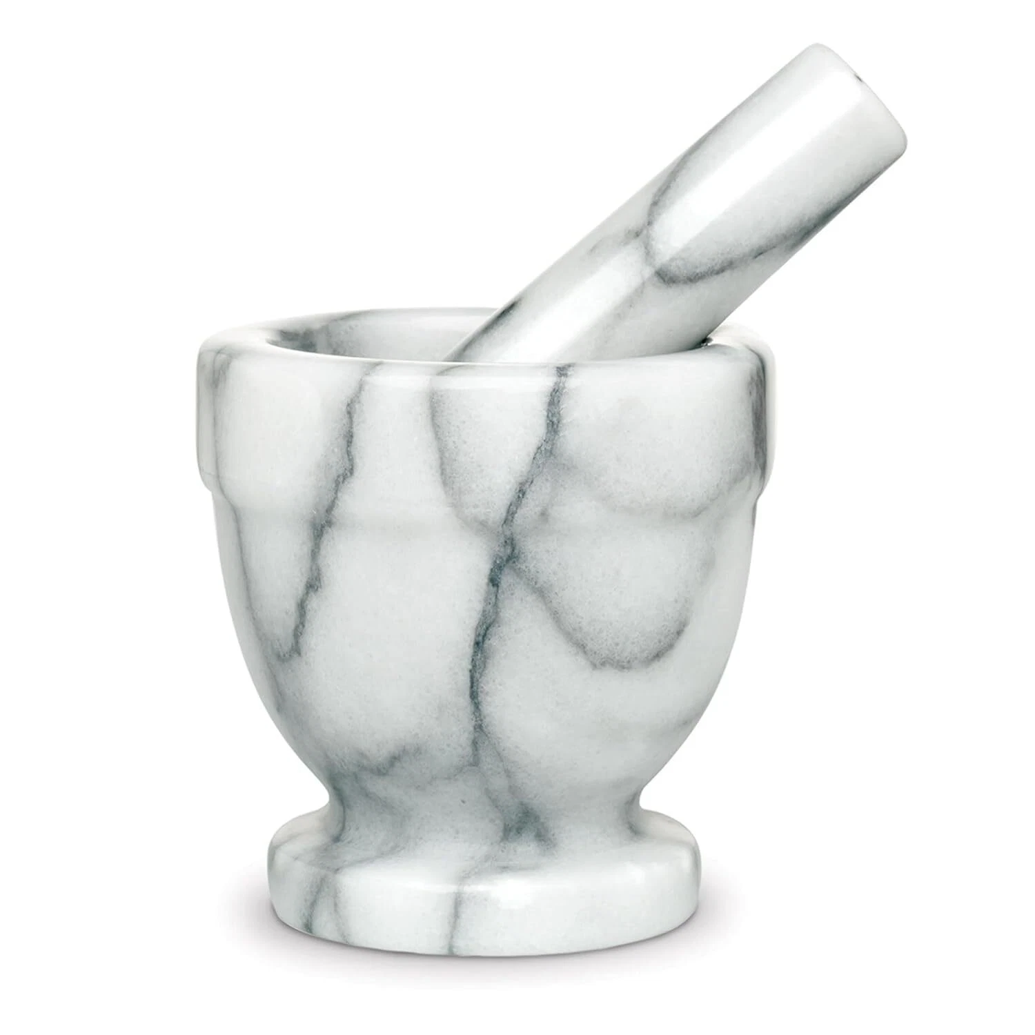 Carrara Marble Mortar and Pestle Set for Spices Herbs Nuts Cooking 575 Inch
