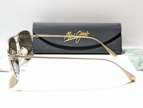 NEW Maui Jim Beaches Aviator Satin Gold Polarized HCL Bronze Sunglass MJ541-16A - Picture 7 of 12