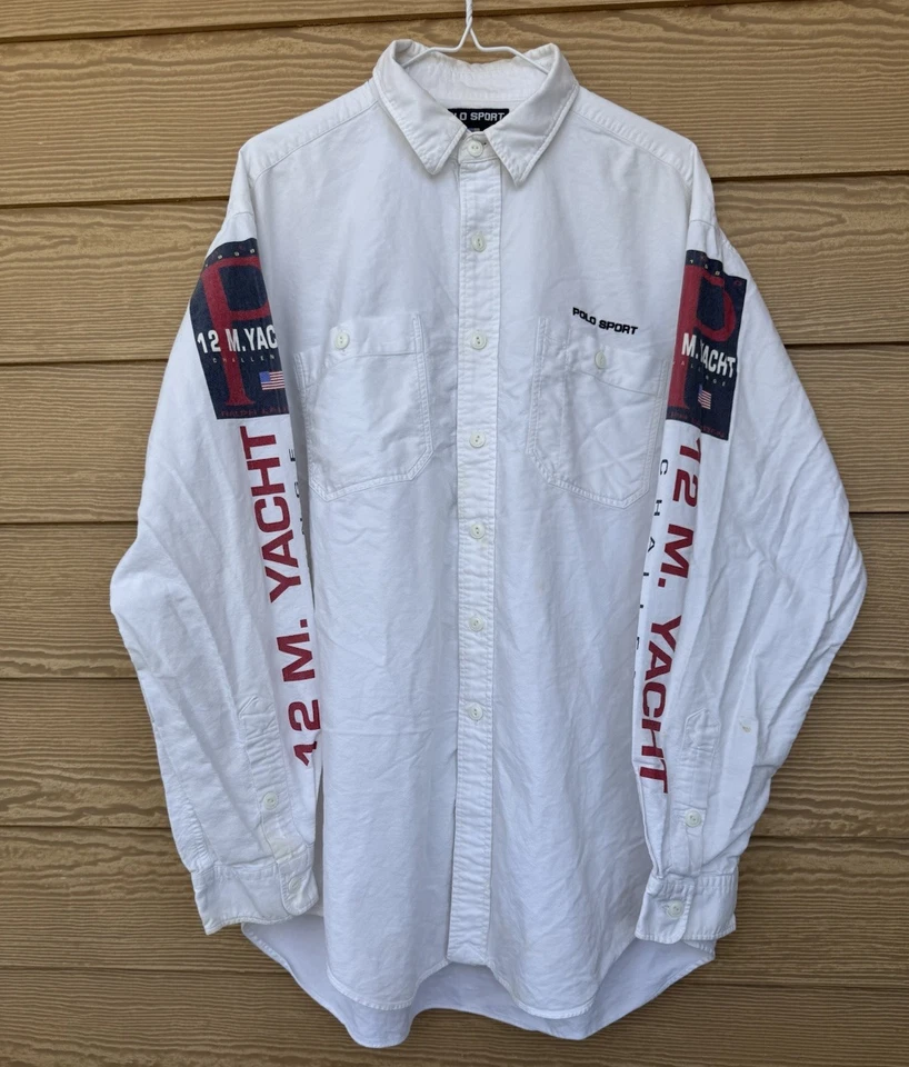 Camisa Polo Deportiva Ralph Lauren 12 M Yacht Challenge 1996 De Colección Hombres XL Foto 4 de 4