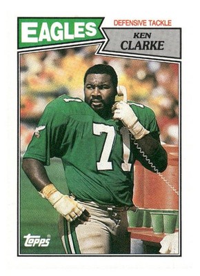 1987 Topps #302 Ken Clarke Philadelphia Eagles Football Card 33722