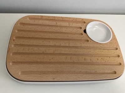 Joseph Joseph Slice & Serve Bread Cheese Board Dip Tray White Bamboo Dining
