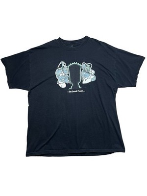 Y2K Vintage 2001 The Simpsons Sixth Sense Parody I See Dumb People T-Shirt 2XL