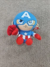 Captain America Marvel Stuffed Animal Plush Toy Doll 6" TY Beanie Babies New