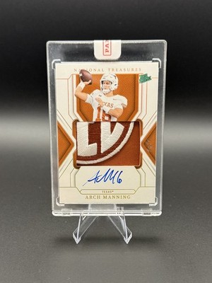 2025 National Treasures Collegiate - Arch Manning SEC Logo Patch Auto 1/1 Texas
