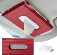 Car Tissue Holder, Sun Visor Napkin Holder, Premium PU Leather Car Tissue Box,
