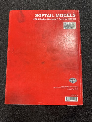 2003 Harley Factory Service Manual Softail Models 99482-03 Nice Shape Clean - Picture 3 of 5