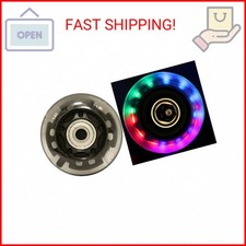 Led Inline Wheels 64mm 82a Skate Roller Blade Light Up 2-Pack with ABEC 9 Bearin