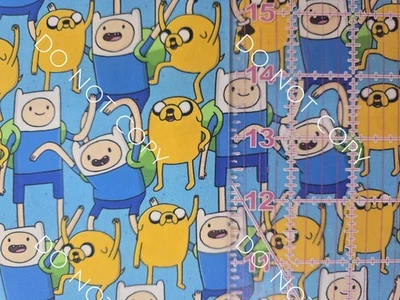 Custom Cotton Woven Fabric TV Show Cartoon Adventure Time By The 1/4 Yard 9x56