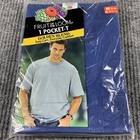 Vintage Fruit of the Loom Pocket T Shirt BLUE Mens Medium 38"-40" Golden Blend