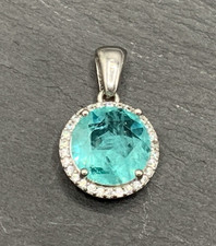 Anhänger Paraiba Turmalin & Zirkonia  925er Silber