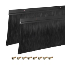2Pcs Door Brush Bottom Sweep H-Shape Aluminum Alloy with 5.9" Brush (47" Black)