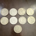 Lot of 9 consecutive year Morgan 1878-1886 silver Dollars Circulated 90% Silver