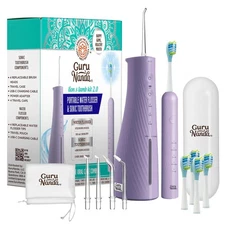 GuruNanda Lion & Lamb Kit 2.0, Electric Toothbrush with Water Flosser Combo, ...