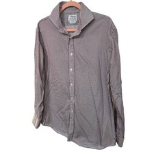 TM Lewin Shirt Mens 16.5 34.5 Long Sleeve Slim Fit Stripe Office Business Casual