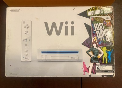 Nintendo Wii Just Dance 4 Bundle White Tested and Working Nunchuk not included 