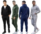 Mens Tracksuit Contrast Cord Set Fleece Zip Hoodie Top Bottom Joggers Gym Casual