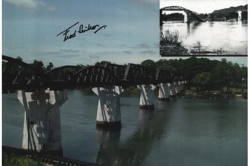 WW2 FRED SEIKER SIGNED POW BRIDGE ON THE RIVER KWAI Certificate of Authenticity