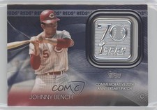 2021 Topps 70th Anniversary Manufactured Logo Blue Johnny Bench Patch HOF m1u