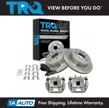 TRQ Rear Brake Calipers Rotors Ceramic Pads Kit For 2008-2013 Nissan Rogue