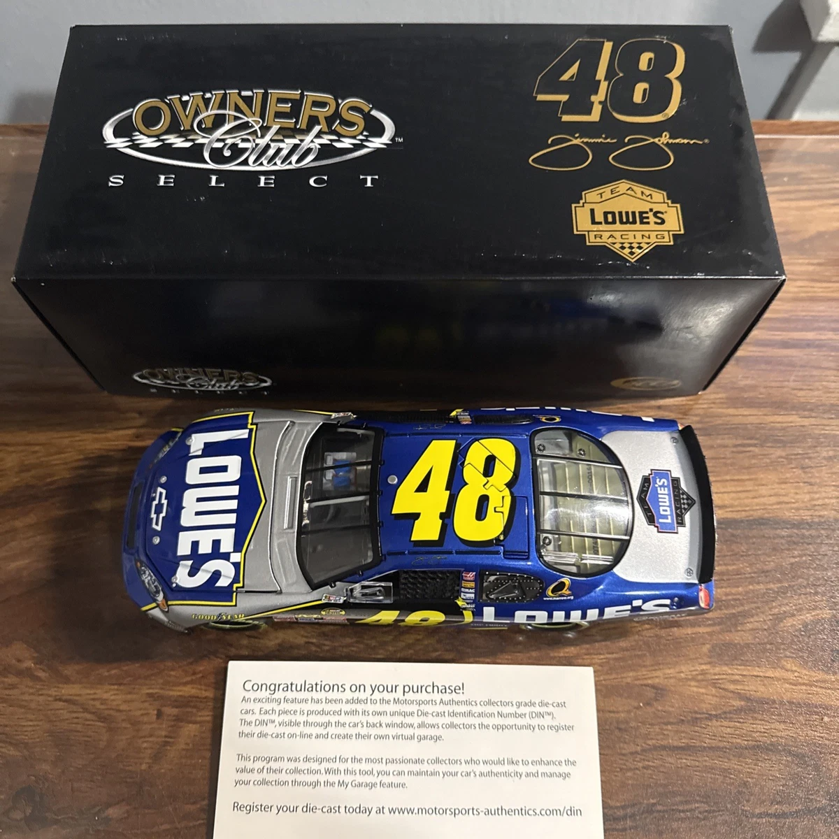 Jimmie Johnson LE #48 Lowe's / 60th Anniversary 2006 Monte Carlo SS Elite 124 Scale Die Cast Car Pristineauction.com