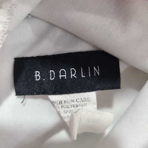 B. Darlin White And Black Mesh Back Short Dress Size 1/2 Night Out Feminine - Picture 6 of 9