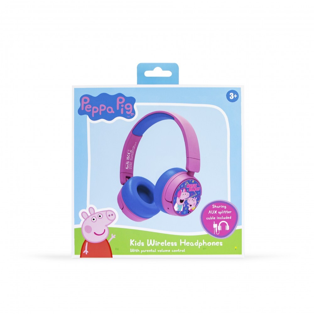 AURICULARES INFANTILES INALÁMBRICOS PEPPA PIG MUSIC DANCE BLUETOOTH PLEGABLES