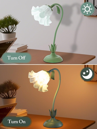 Flower Table Lamp,Led Reading Light Bedside Vintage Flower Night Light,3 Colors - 第 6/12 張圖片