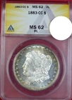 1883-CC MORGAN DOLLAR ANACS MS62 PL