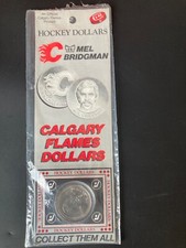1983 Mel Bridgman, Calgary Flames Hockey  TRADE Dollars factory  sealed, NM-Mint