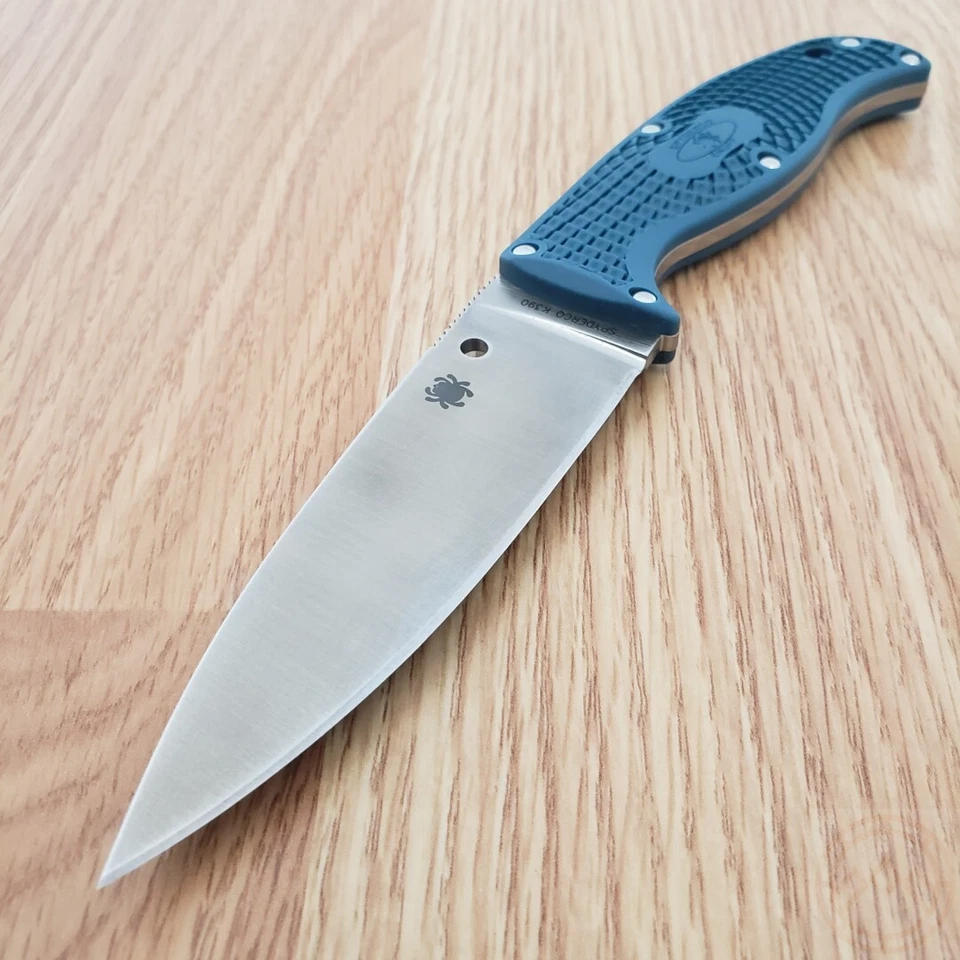 Spyderco Enuff 2 Fixed Knife 4" Full Tang K390 Tool Steel Blade Blue FRN Handle - Image 3 of 4