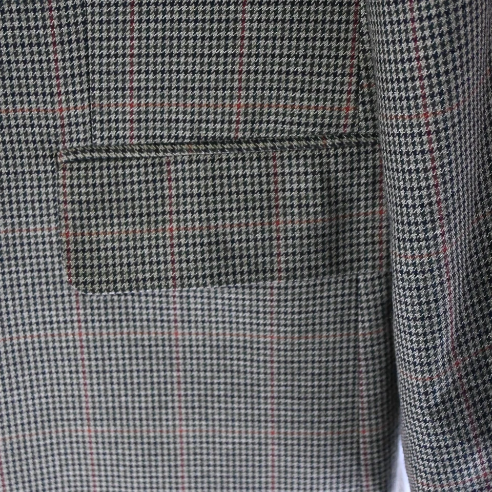 Club Room 42R Marrón Pata de Gallo Cuadros 2 Btn Traje Chaqueta Blazer Abrigo Deportivo Foto 3 de 4