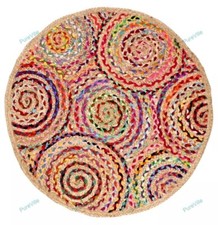 Tappeti Indiani Fatti A Mano In Juta 6 X 6 PIEDI Tappeto Boho Intrecciato A Mano