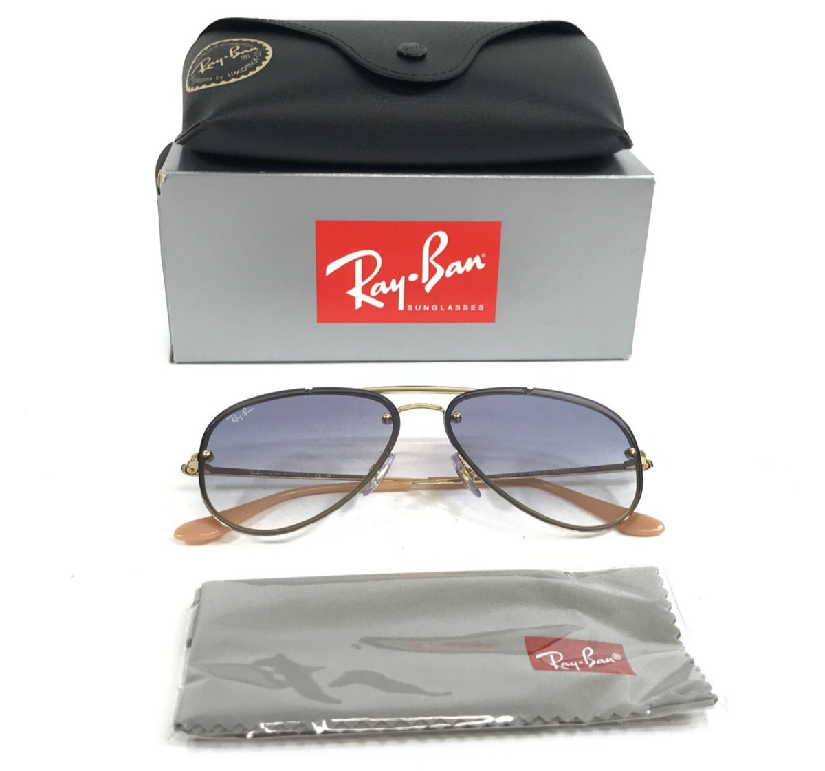 Ray-Ban Sunglasses RB3584-N BLAZE AVIATOR 001/19 Arista with Clear Gradient  Blue