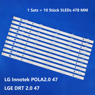 LED-Streifen für LG Innotek POLA2.0 47 47LN5460 47LN5400 47LN5700 LGE DRT 2.0 47