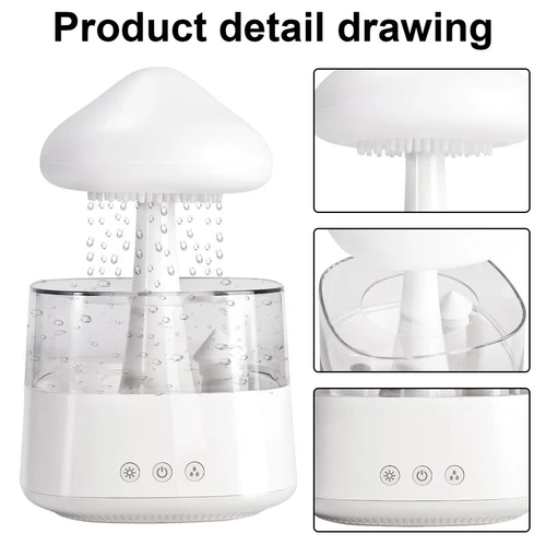 Cloud Humidifier Relaxing Aromatherapy Desk Rain Lamp USB Rain Sound Diffuser AU - Bild 7 von 12